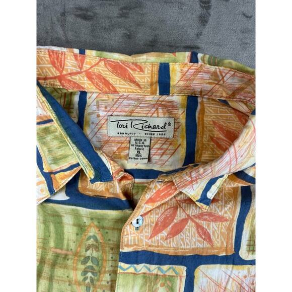 Tori Richard Shirt Men's Size XL Hawaiian Button Up Multicolor print - Picture 3 of 5